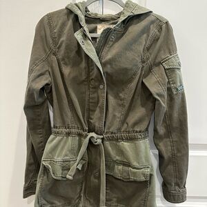 Bella Swan style Hollister Green Utility Jacket with Drawstring Waist